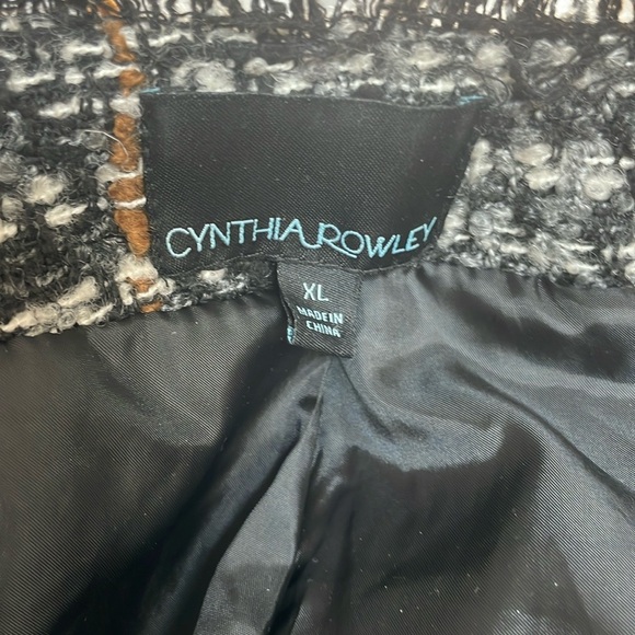♡Cynthia Rowley Blazer Jacket  Size XL Multicolor Woven Fringed Edges - Picture 6 of 7